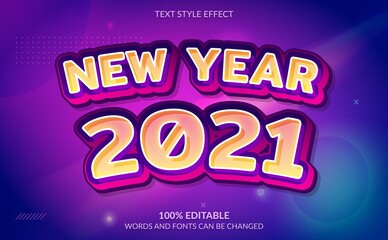 Editable text effect, Happy New Year With Abstract Background