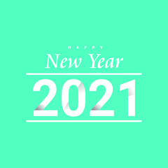 Happy new year 2021 lettering greeting card design