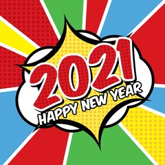 Happy New Year 2021 Vector Illustration. Suitable for greeting card poster and banner.