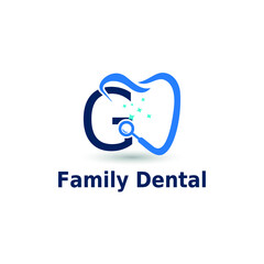Initial Letter G Dental Dentist Logo concept. Dentistry Brand and Dental Care Logo template