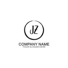 Initial JZ Handwriting, Wedding Monogram Logo Design, Modern Minimalistic and Floral templates for Invitation cards