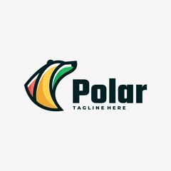 Vector Logo Illustration Polar Simple Mascot Style.