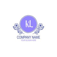 Initial KL Handwriting, Wedding Monogram Logo Design, Modern Minimalistic and Floral templates for Invitation cards