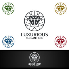Diamond Luxurious Royal Logo for Jewelry, Wedding, Hotel or Fashion