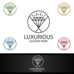 Diamond Luxurious Royal Logo for Jewelry, Wedding, Hotel or Fashion