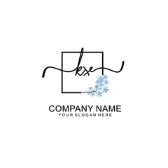 Initial KX Handwriting, Wedding Monogram Logo Design, Modern Minimalistic and Floral templates for Invitation cards