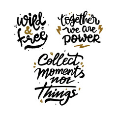 collection set of hand drawn lettering inspirational and motivational quote