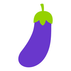 Isolated Vector Eggplant Flat Design