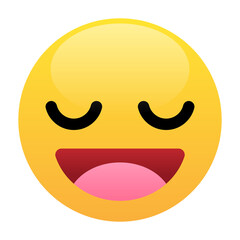 Isolated Vector Satisfied Expression Smiley