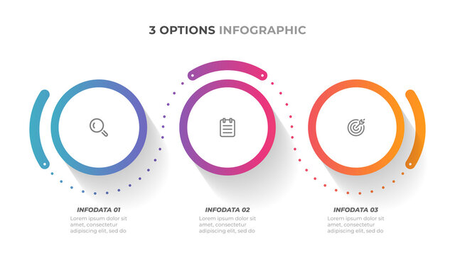Timeline infographic design vector with circle and marketing icon. Business concept with 3 steps or options.