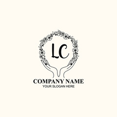 Initial LC Handwriting, Wedding Monogram Logo Design, Modern Minimalistic and Floral templates for Invitation cards