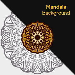 Mandala design.background for meditation poster. Unusual flower shape. vector.