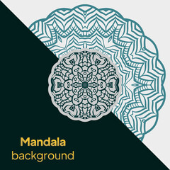 vector invitation with mandala design element. Outline flower mandala. decorative ornament. floral design element.