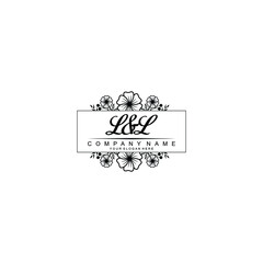 Initial LL Handwriting, Wedding Monogram Logo Design, Modern Minimalistic and Floral templates for Invitation cards