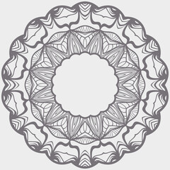 Ornamental laced snowflake, rosette, mandala. Vector illustration for design