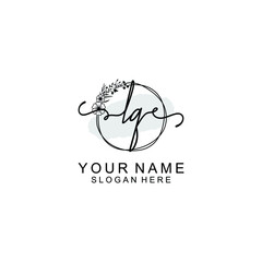 Initial LQ Handwriting, Wedding Monogram Logo Design, Modern Minimalistic and Floral templates for Invitation cards