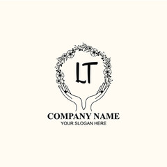 Initial LT Handwriting, Wedding Monogram Logo Design, Modern Minimalistic and Floral templates for Invitation cards