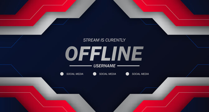 Modern Twitch Background Screensaver Offline Stream Gaming Futures Technology Background With Red Color Geometric