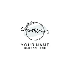 Initial MI Handwriting, Wedding Monogram Logo Design, Modern Minimalistic and Floral templates for Invitation cards