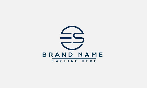 ES Logo Design Template Vector Graphic Branding Element.