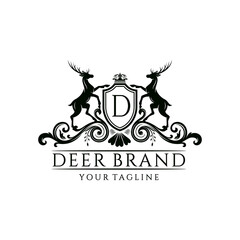 Royal Deer Crest Logo Template