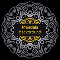 Background with golden mandalas, Round indian pattern, muslim pattern. vector Illustrator