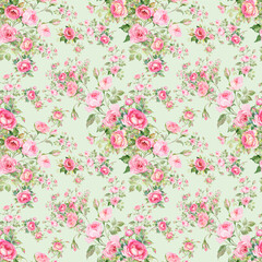 Obraz na płótnie Canvas Lovely seamless floral pattern delicate roses