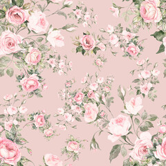 Lovely seamless floral pattern delicate roses