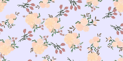 Seamless floral pattern. Flowers texture. Simplicity flower surface design