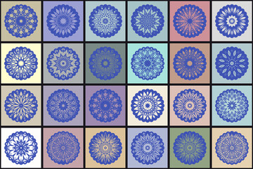 invitation with mandala design element. Square invite template. Luxury floral weave pattern. vector illustration