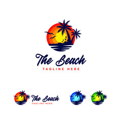 Naklejka premium Beach Shield Logo Design Vector