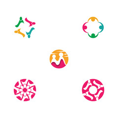 Set Community, network and social icon design template