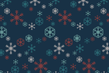 Vector of seamless snowflakes in the Christmas theme