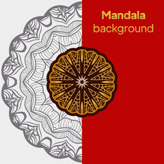 Luxury mandala background with arabesque pattern Arabic Islamic east style. Mandala for print, poster, cover, brochure, flyer, banner. Vector illustration
