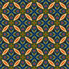 colorful symmetrical repeating patterns for textiles, ceramic tiles, wallpapers and designs.