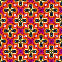 colorful symmetrical repeating patterns for textiles, ceramic tiles, wallpapers and designs.