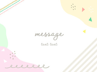 かわいい　手描きガーリーポップ　フレーム　枠