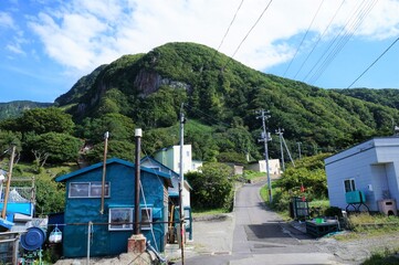 雄冬の町並み(北海道増毛郡）