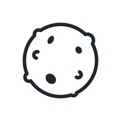 asteroid. Outline style .Space science astronomy icon symbol. Vector Illustration.