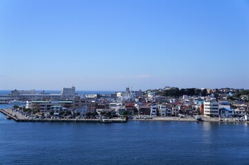 Fototapeta na wymiar 神奈川県三崎町の風景（城ヶ島大橋からの眺望）