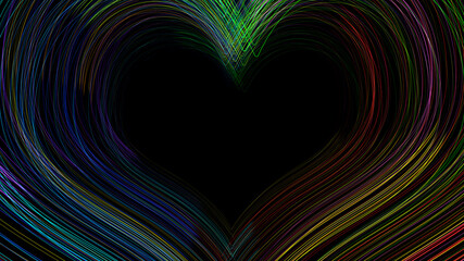 Heart Line Wedding Holiday CG 3D illustration background.