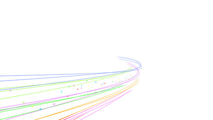 Line Curve Wave Arts colorful stream 3D illustration background.