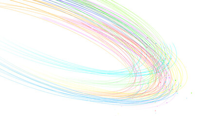 Line Curve Wave Arts colorful stream 3D illustration background.