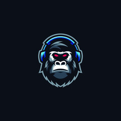 Gorilla Logo Design Vector