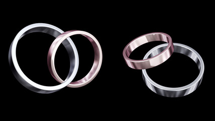 Wedding Rings Engage Ring for Marriage 3D illustration background