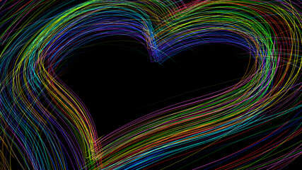 Heart Line Wedding Holiday CG 3D illustration background.