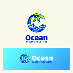 Ocean Logo Design Vector