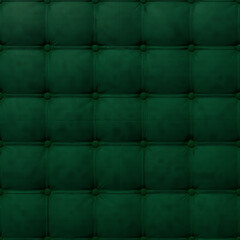 Close-up on the background of green antique textile sofa in the style of Chesterfield, 3D-rendering