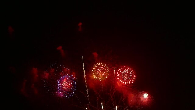4K clip Beautiful Firework display
