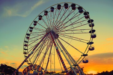Giant wheel in amusement park.